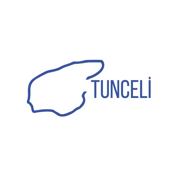 Tunceli Harita Araba Sticker 17x17 Cm Mavi ürün görseli 1