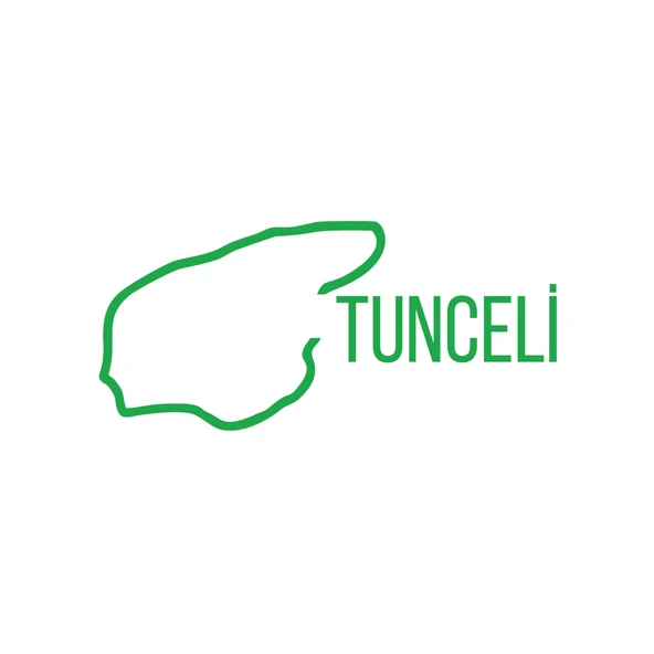 Tunceli Harita Araba Sticker 17x17 Cm Yeşil ürün görseli 1