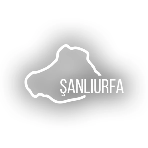 Şanlıurfa Harita Araba Sticker 17x17 Cm Beyaz ürün görseli 1