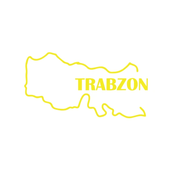 Trabzon Harita Araba Sticker 17x17 Cm Sarı ürün görseli 1