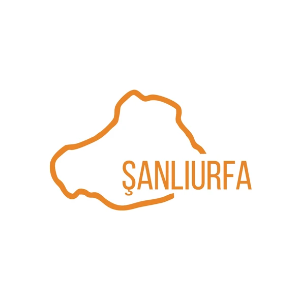 Şanlıurfa Harita Araba Sticker 17x17 Cm Turuncu ürün görseli 1