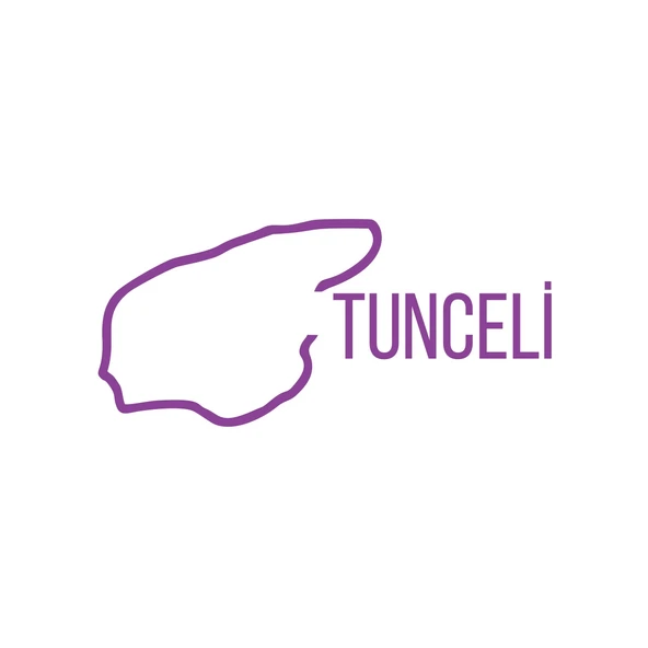 Tunceli Harita Araba Sticker 17x17 Cm Mor ürün görseli 1