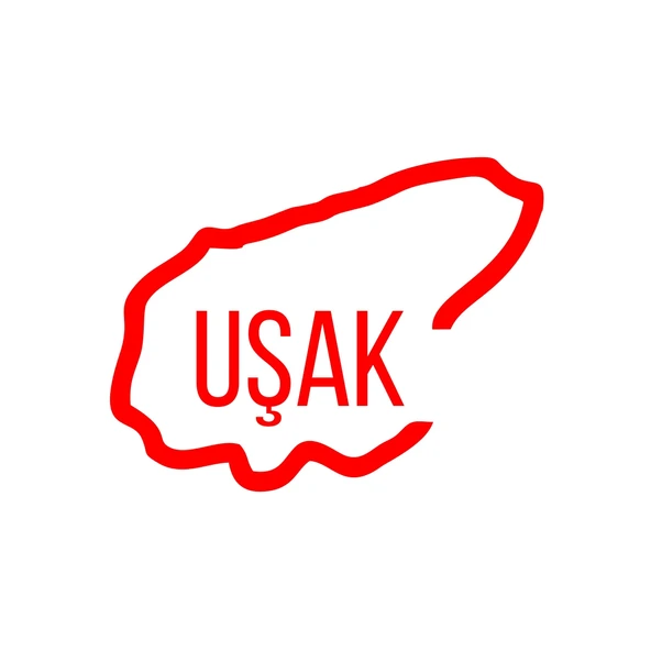 Uşak Harita Araba Sticker 17x17 Cm Kırmızı ürün görseli 1