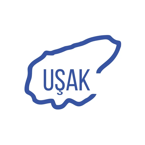 Uşak Harita Araba Sticker 17x17 Cm Mavi ürün görseli 1