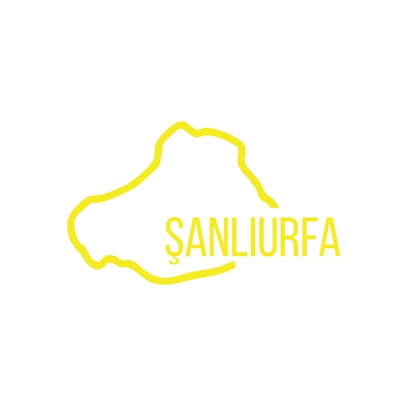 Şanlıurfa Harita Araba Sticker 17x17 Cm Sarı ürün görseli 1