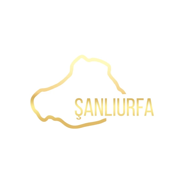 Şanlıurfa Harita Araba Sticker 17x17 Cm Gold ürün görseli 1