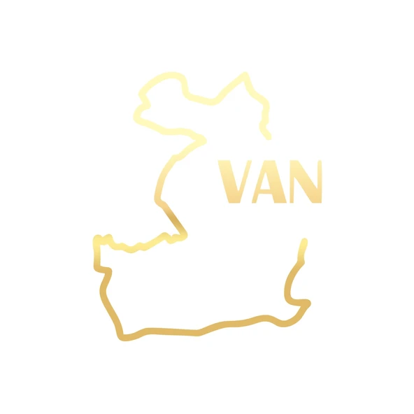 Van Harita Araba Sticker 17x17 Cm Gold ürün görseli 1