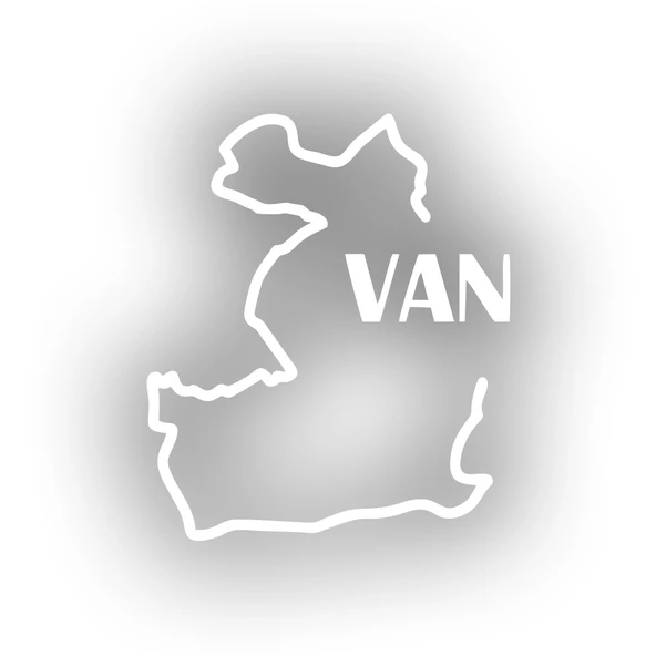 Van Harita Araba Sticker 17x17 Cm Beyaz ürün görseli 1