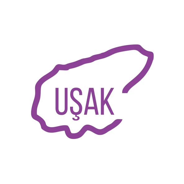 Uşak Harita Araba Sticker 17x17 Cm Mor ürün görseli 1