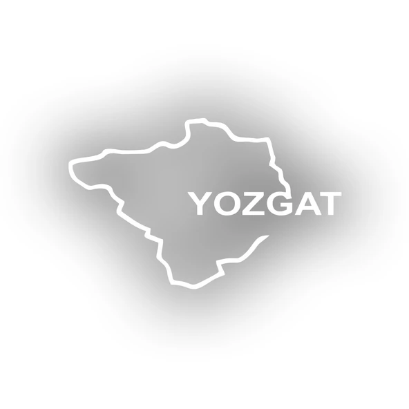 Yozgat Harita Araba Sticker 17x17 Cm Beyaz ürün görseli 1