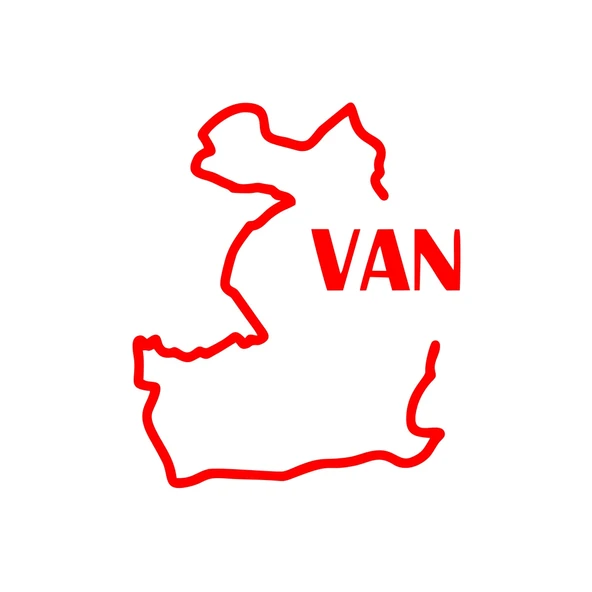Van Harita Araba Sticker 17x17 Cm Kırmızı ürün görseli 1