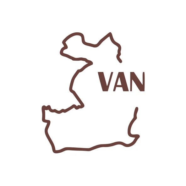 Van Harita Araba Sticker 17x17 Cm Kahverengi ürün görseli 1