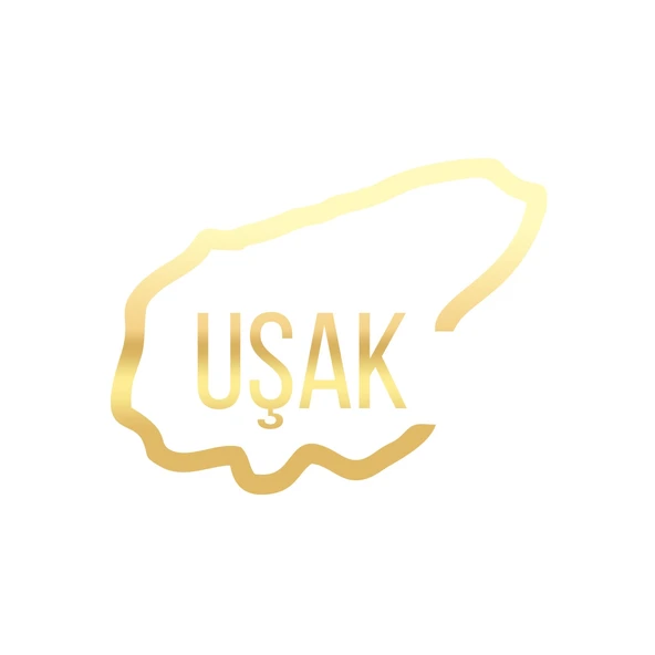 Uşak Harita Araba Sticker 17x17 Cm Gold ürün görseli 1