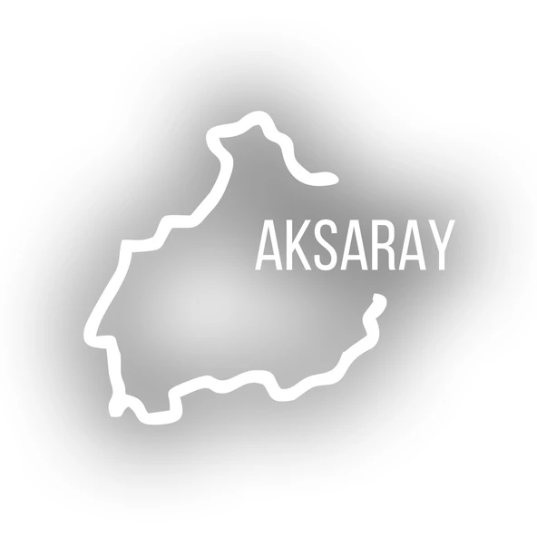 Aksaray Harita Araba Sticker 17x17 Cm Beyaz ürün görseli 1