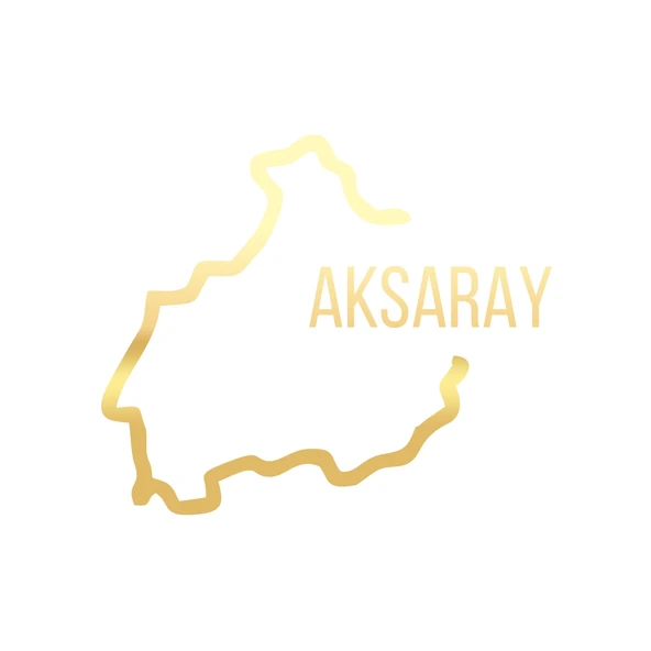 Aksaray Harita Araba Sticker 17x17 Cm Gold ürün görseli 1