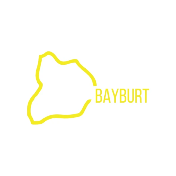Bayburt Harita Araba Sticker 17x17 Cm Sarı ürün görseli 1