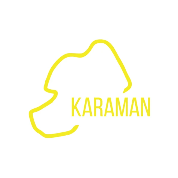 Karaman Harita Araba Sticker 17x17 Cm Sarı ürün görseli 1