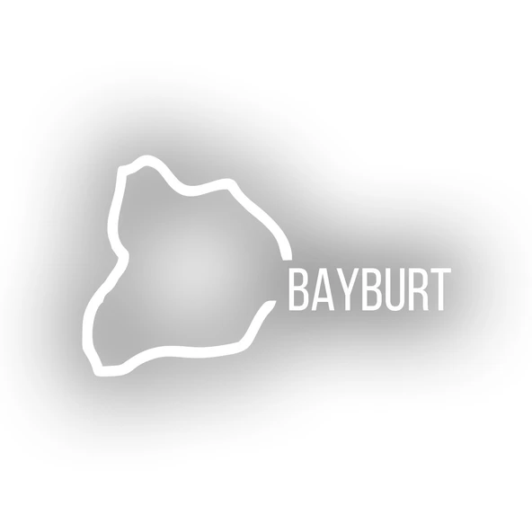 Bayburt Harita Araba Sticker 17x17 Cm Beyaz ürün görseli 1