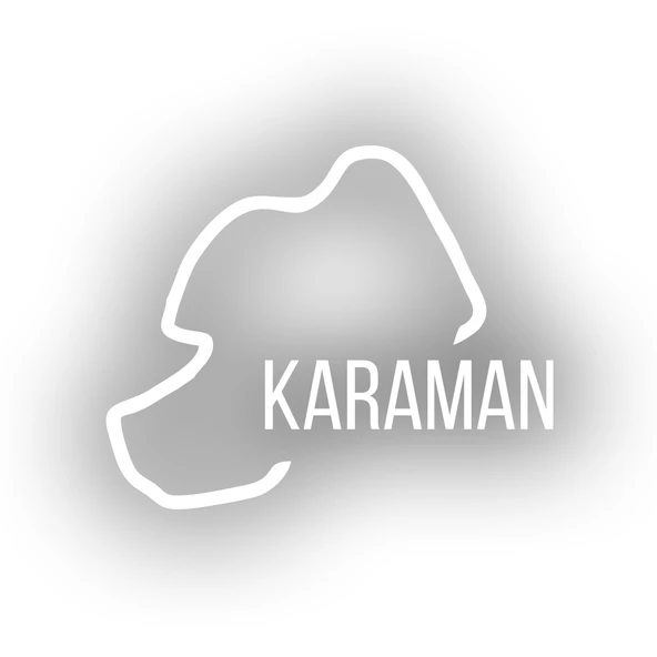 Karaman Harita Araba Sticker 17x17 Cm Beyaz ürün görseli 1