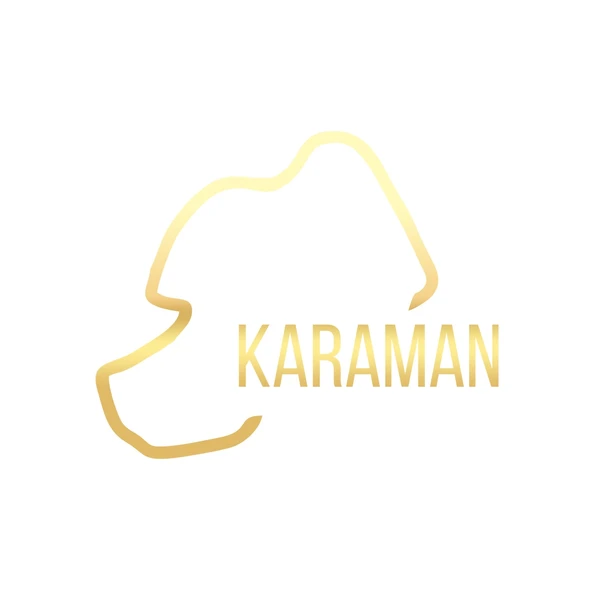 Karaman Harita Araba Sticker 17x17 Cm Gold ürün görseli 1