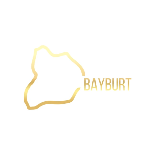 Bayburt Harita Araba Sticker 17x17 Cm Gold ürün görseli 1