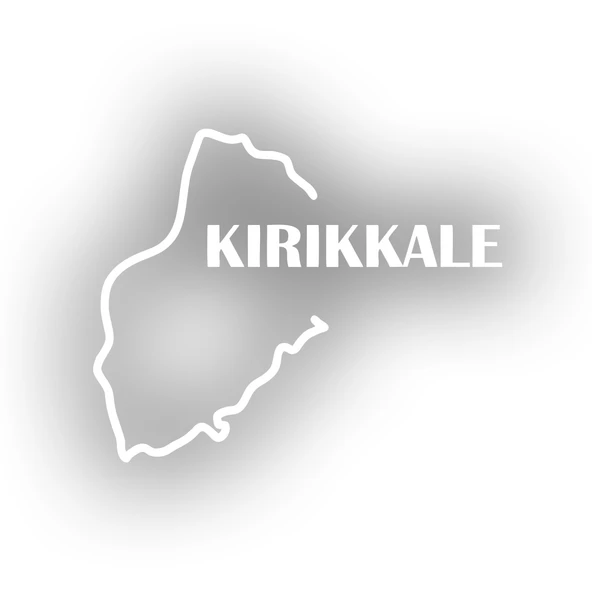 Kırıkkale Harita Araba Sticker 17x17 Cm Beyaz ürün görseli 1