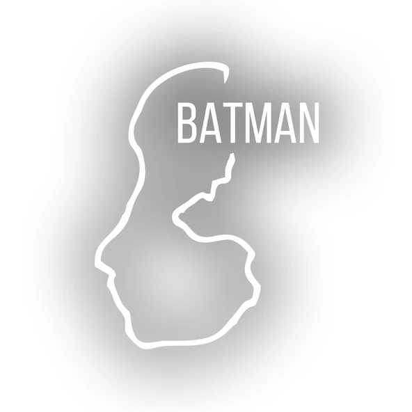 Batman Harita Araba Sticker 17x17 Cm Beyaz ürün görseli 1