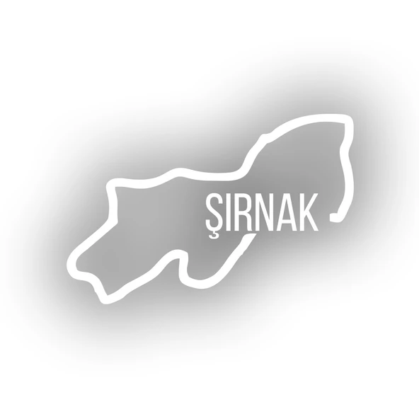 Şırnak Harita Araba Sticker 17x17 Cm Beyaz ürün görseli 1