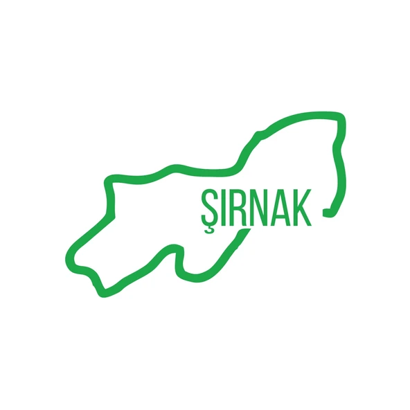 Şırnak Harita Araba Sticker 17x17 Cm Yeşil ürün görseli 1
