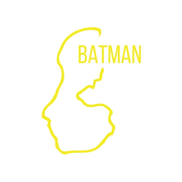 Batman Harita Araba Sticker 17x17 Cm Sarı ürün görseli 1