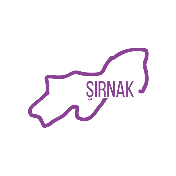 Şırnak Harita Araba Sticker 17x17 Cm Mor ürün görseli 1