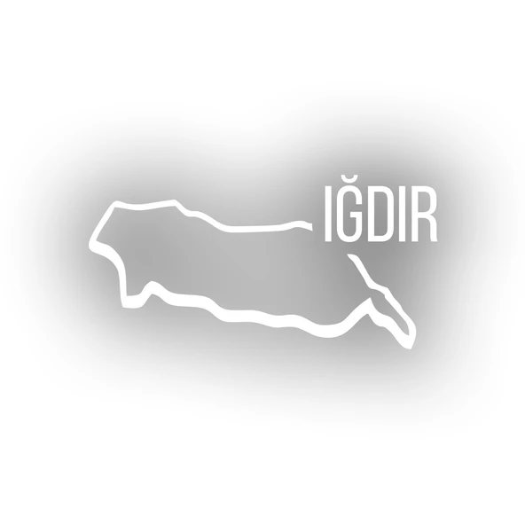 Iğdır Harita Araba Sticker 17x17 Cm Beyaz ürün görseli 1