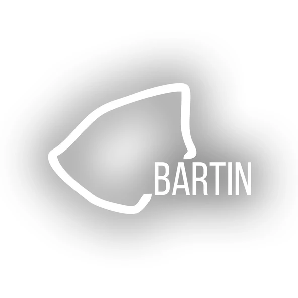 Bartın Harita Araba Sticker 17x17 Cm Beyaz ürün görseli 1