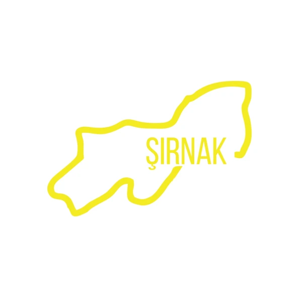 Şırnak Harita Araba Sticker 17x17 Cm Sarı ürün görseli 1