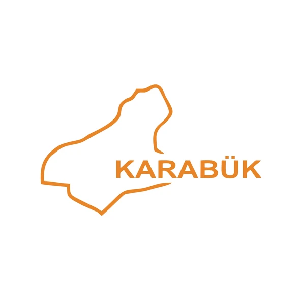 Karabük Harita Araba Sticker 17x17 Cm Turuncu ürün görseli 1