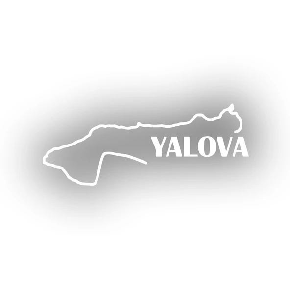 Yalova Harita Araba Sticker 17x17 Cm Beyaz ürün görseli 1