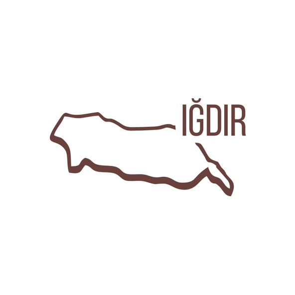 Iğdır Harita Araba Sticker 17x17 Cm Kahverengi ürün görseli 1