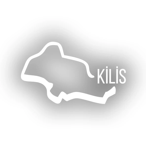 Kilis Harita Araba Sticker 17x17 Cm Beyaz ürün görseli 1