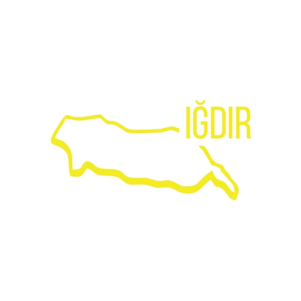 Iğdır Harita Araba Sticker 17x17 Cm Sarı ürün görseli 1