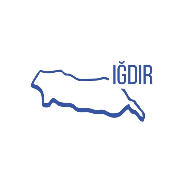 Iğdır Harita Araba Sticker 17x17 Cm Mavi ürün görseli 1