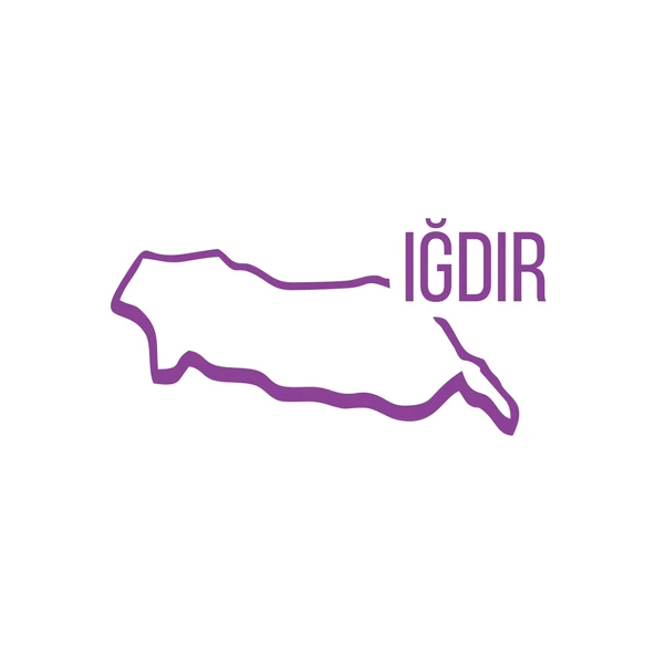Iğdır Harita Araba Sticker 17x17 Cm Mor ürün görseli 1