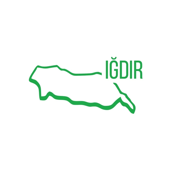 Iğdır Harita Araba Sticker 17x17 Cm Yeşil ürün görseli 1