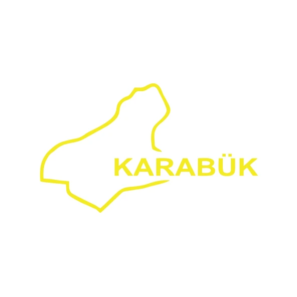 Karabük Harita Araba Sticker 17x17 Cm Sarı ürün görseli 1