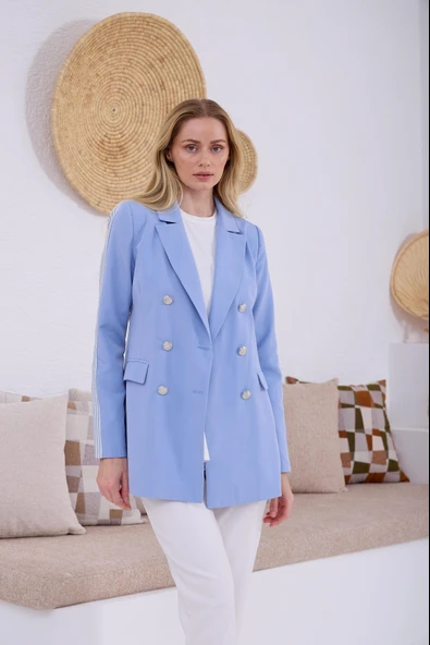 SIRTI ÇİZGİLİ BLAZER CEKET ürün görseli 1