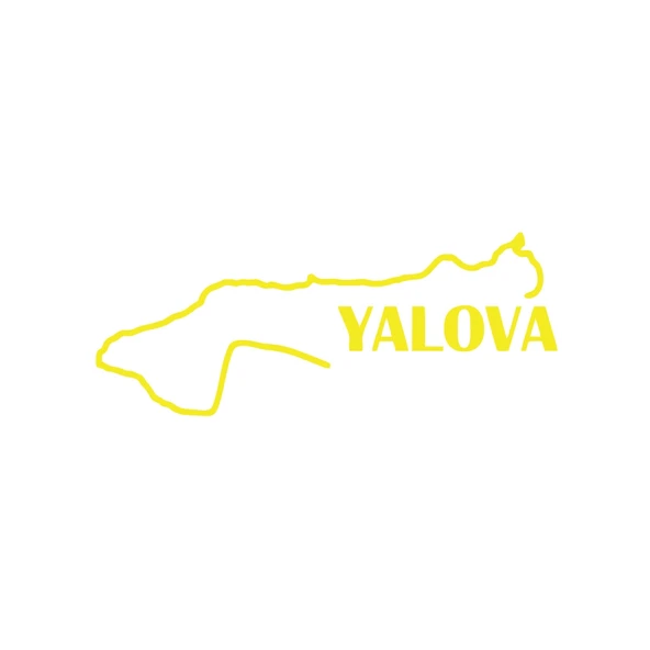 Yalova Harita Araba Sticker 17x17 Cm Sarı ürün görseli 1