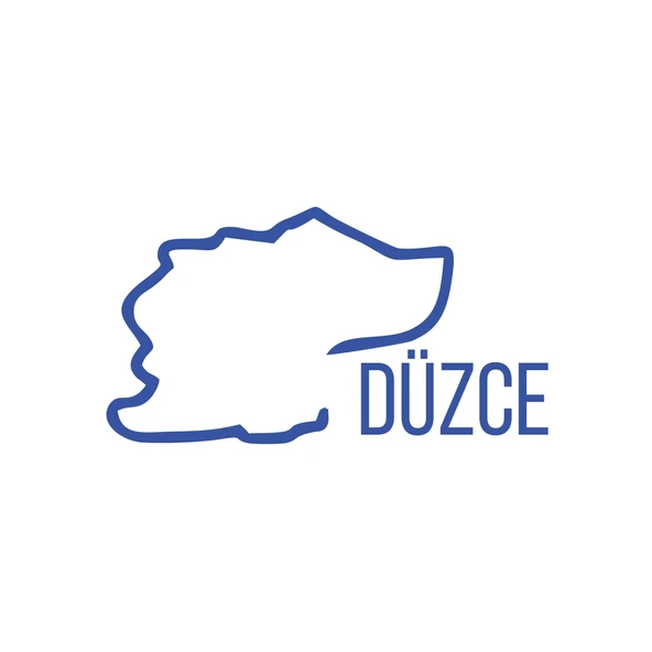 Düzce Harita Araba Sticker 17x17 Cm Mavi ürün görseli 1