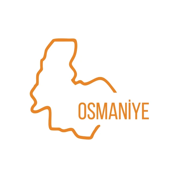 Osmaniye Harita Araba Sticker 17x17 Cm Turuncu ürün görseli 1