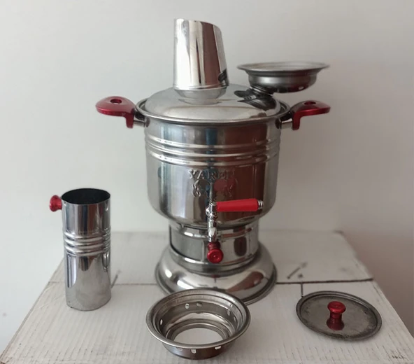 Yaren Paslanmaz Krom Çelik Semaver 4 Litre - Resim 5