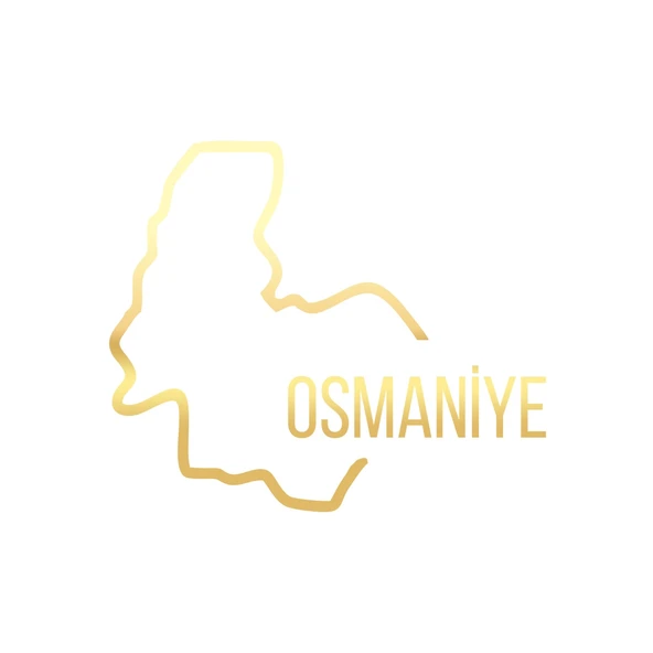 Osmaniye Harita Araba Sticker 17x17 Cm Gold ürün görseli 1