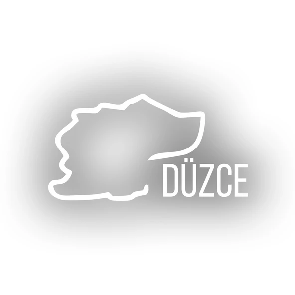 Düzce Harita Araba Sticker 17x17 Cm Beyaz ürün görseli 1